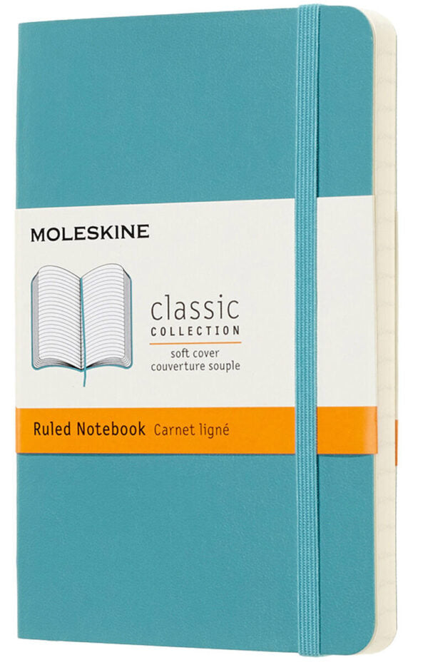 Moleskine Classic Notebook, Pocket, Ruled, Blue Reef, Soft Cover (3.5 x 5.5)